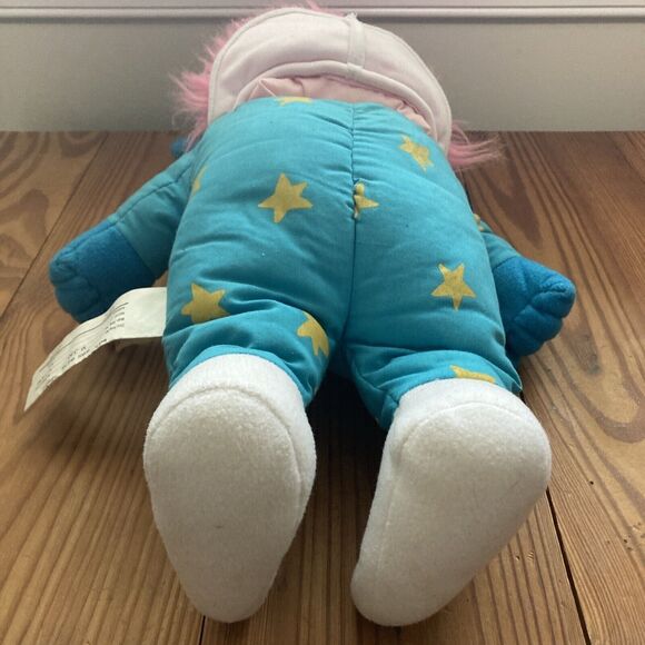 Dakin Blue Alien Wizard Hand Puppet Vintage Stars Pink Hair 1987 French Canada - Picture 7 of 16